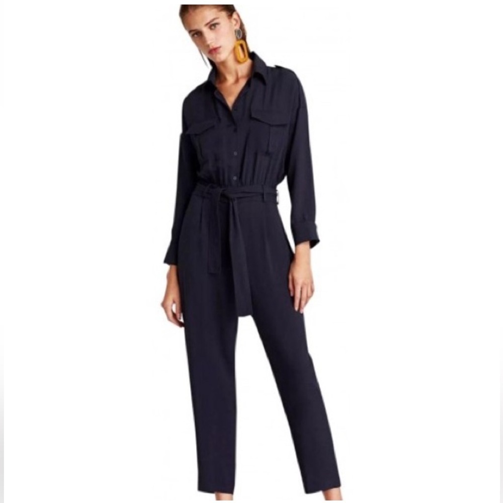 Zara Basics Utility Jumpsuit in Ink